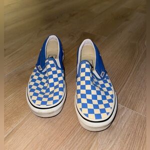 Like new blue checked vans